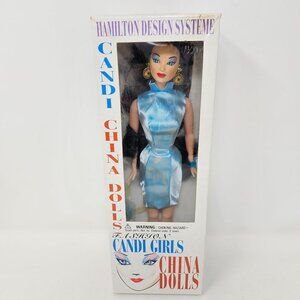 1997 Hamilton Design Candi China Dolls 11" Fashion Doll No 2 Blue Dress New